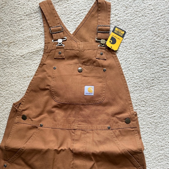 NWT Carhartt Brown CM8603 Loose Fit Canvas Bib Overalls - Picture 5 of 6